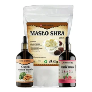 DO OPALANIA MASŁO SHEA 200G OLEJ Z PESTEK MALIN Z NASION MARCHWII 100ML — zdjęcie 1