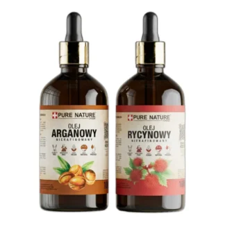 OLEJ ARGANOWY + OLEJ RYCYNOWY PIELĘGNACJA WŁOSÓW SKÓRY PAZNOKCI 2x100ML — zdjęcie 1