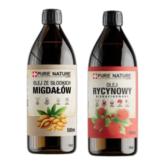 OLEJ MIGDAŁOWY OLEJ RYCYNOWY 500ML DO PIELĘGNACJI CIAŁA WŁOSÓW PAZNOKCI 2x — zdjęcie 1