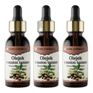 OLEJEK TAMANU NIERAFINOWANY TŁOCZONY NA ZIMNO 3x30ml — zdjęcie 1