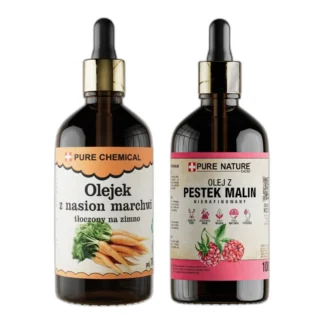 OLEJKI NATURALNE DO OPALANIA OLEJEK Z PESTEK MALIN Z NASION MARCHWI 2x100ml — zdjęcie 1