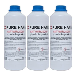 PŁYN DO DEZYNFEKCJI POWIERZCHNI PURE HANDS 3x 1l 70% — zdjęcie 1