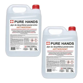 PŁYN DO DEZYNFEKCJI POWIERZCHNI PURE HANDS 5L ANTYWIRUSOWY BEZ GLICERYN 70% — zdjęcie 1