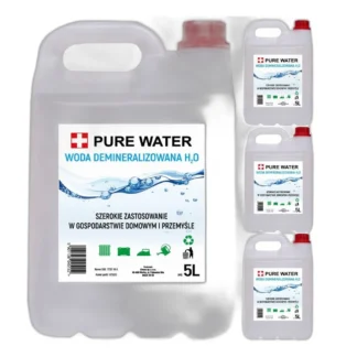 Woda DEMINERALIZOWANA DESTYLOWANA (4x5L) DO ŻELAZKA,DO AKUMULATORÓW 20L — zdjęcie 1