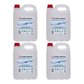 WODA DESTYLOWANA DEMINERALIZOWANA (20L) DO WÓZKÓW DO AKUMLATORÓW 4x5L — zdjęcie 1
